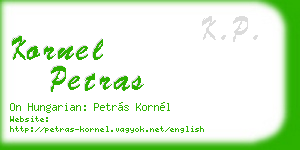 kornel petras business card