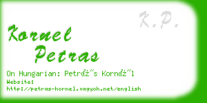 kornel petras business card